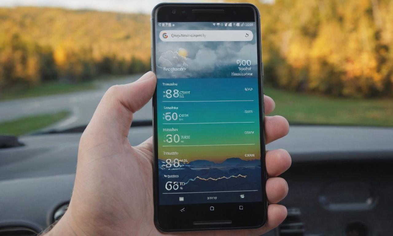Pogoda Google na Ekranie Telefonu